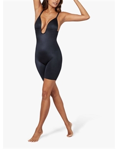 Боди Suit Your Fancy с глубоким вырезом и до середины бедра, черный Spanx