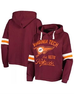 Женский пуловер с капюшоном Pressbox Maroon Virginia Tech Hokies Super Pennant Unbranded