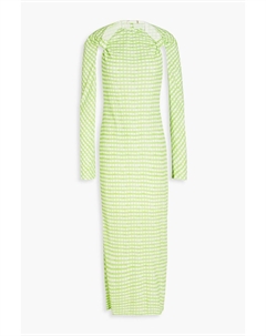 Платье миди Nodi из эластичного джерси с вырезами в мелкую клетку, зеленый Jacquemus