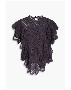 Хлопковая блузка Zainos с оборками, связанная крючком., фиолетовый Isabel marant