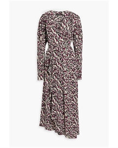 Платье макси Blainea из шелкового крепа с принтом и эффектом запаха, пурпурный Isabel marant