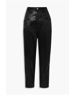 Зауженные брюки оверсайз из шелкового атласа, черный Isabel marant