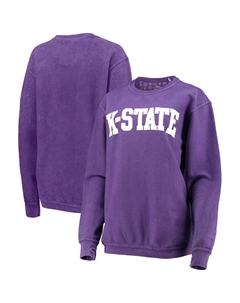 Женский толстовка с принтом Pressbox, фиолетовый Kansas State Wildcats, удобный шнур в винтажном стиле, базовый пуловер с аркой Unbranded