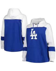 Женский пуловер с капюшоном Royal Los Angeles Dodgers больших размеров с цветными блоками Unbranded