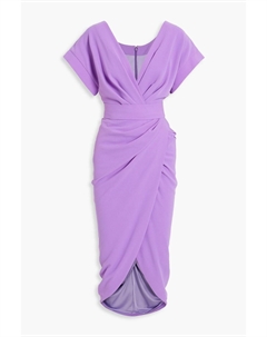 Креповое платье с поясом и драпировкой, лавандовый Rhea costa