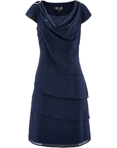 Шифоновое платье премиум-класса в многослойном образе, синий Bpc selection