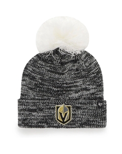 Женская серая вязаная шапка с манжетами с тройным крестом и помпоном '47 Vegas Golden Knights Unbranded