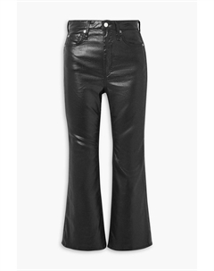 Укороченные расклешенные джинсы Casey с высокой посадкой и покрытием, черный Rag & bone