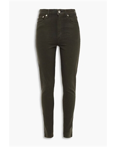 Джинсы скинни Nina с высокой талией и покрытием, зеленый Rag & bone