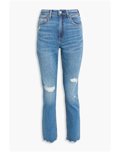 Джинсы Nina узкого кроя с высокой посадкой и потертостями, синий Rag & bone