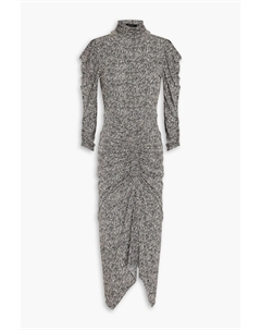 Платье из джерси асимметричного кроя со сборками и принтом, черный Isabel marant