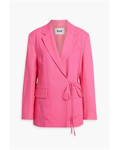 Тканый блейзер с завязками спереди, розовый Msgm