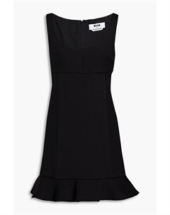 Платье мини из рифленого джерси в рубчик, черный Msgm