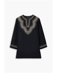 Туника из шерсти и шелка с вышивкой Karine, черный Nili lotan