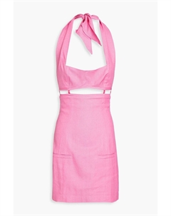 Платье мини Limao из твила с вырезом халтер и вырезом, розовый Jacquemus