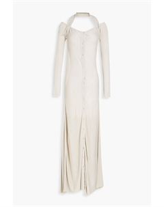 Трикотажное платье миди Lagoa с открытыми плечами и воротником-халтер, серый Jacquemus