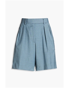 Плиссированные шорты в клетку из смесовой шерсти, синий Paul smith