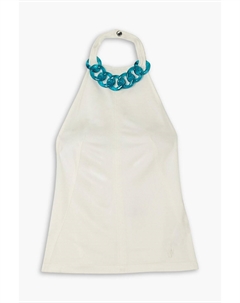 Габардиновый топ с воротником-халтер, украшенный цепочкой, слоновая кость Jw anderson