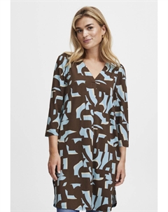 Туника с глубоким вырезом, коричневый/голубой Fransa