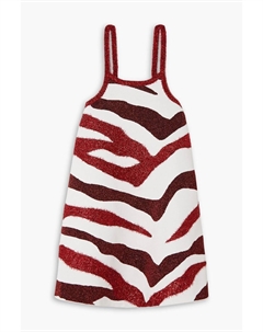 Мини-платье металлизированной жаккардовой вязки, красный Jw anderson