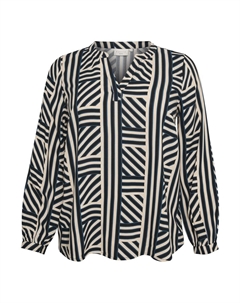 Блузка Kennie Plain Weave Printed, песочный/черный Kaffe curve