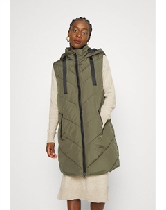 Жилет стеганый длинный, зеленый Jdy