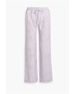 Прямые брюки из атласа-жаккарда с поясом, сиреневый Alexander wang