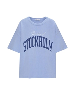 Рубашка, цвет Sky blue/Dark blue Pull & bear