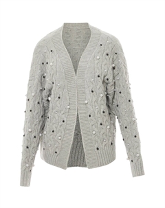 Вязаный кардиган, светло-серый Faina