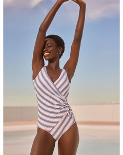 Купальник-футболка, цвет Blue/White Next