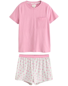 Короткий пижамный комплект, розовый Next