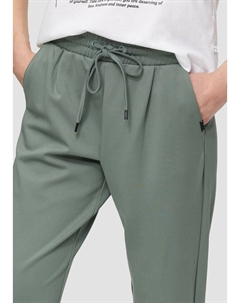 Облегающие брюки в складку спереди, оливковый Qs