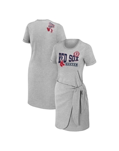 Женская одежда Erin Andrews Платье-футболка с узлом Heather Grey Boston Red Sox Unbranded