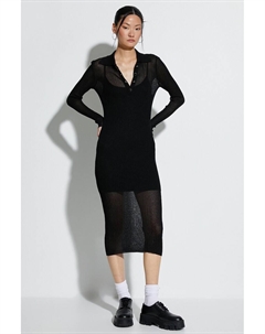 Платье миди из полупрозрачной ткани, черный Koton