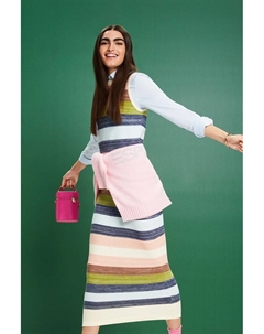 Полосатое платье миди, белый Esprit