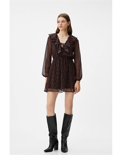 Платье с принтом и сборками, черный Koton