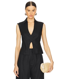 Рубашка без рукавов antibes с запахом, черный Faithfull the brand