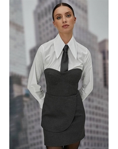 Короткое платье с чашками-балконетами, серый Koton