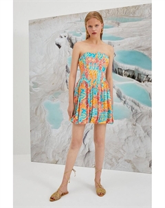 Вырезанное платье с абстрактным узором, мультиколор Koton