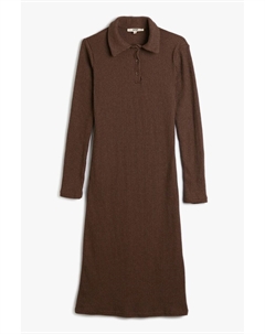 Платье с воротником и резинкой, коричневый Koton