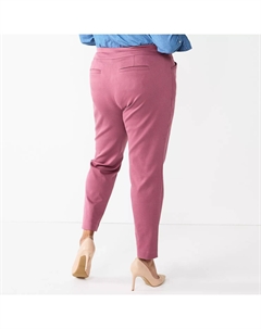 Женские эластичные брюки прямого кроя больших размеров Effortless, черный Croft & barrow