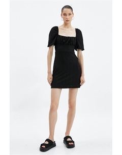 Платье с квадратным вырезом, черный Koton