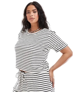 Plus – Эксклюзивная полосатая махровая футболка, коорд. 4th & reckless