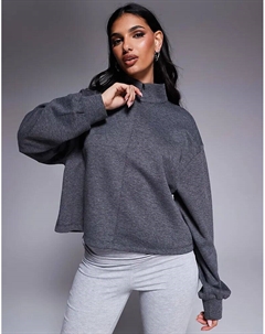 Свитер с высоким воротом и застежкой-молнией на четверть метра, серый Asos design