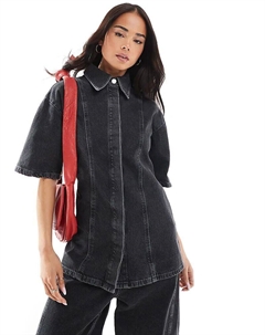 Укороченная джинсовая рубашка серого цвета от (часть комплекта) Asos design