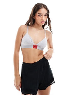 Бюстгальтер с треугольными чашками HUGO Bodywear с красной этикеткой серого цвета Hugo red
