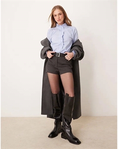 Рубашка с оборками в тонкую синюю полоску Jdy