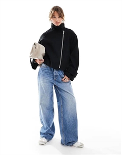 Пиджак с воротником-стойкой черного цвета Asos design