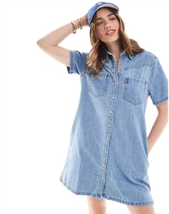 Платье-рубашка из денима Louisa с короткими рукавами в средне-голубом цвете Levi's®
