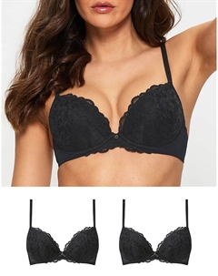 Сексуальные кружевные трусики с глубоким вырезом, комплект из 2 шт., черного цвета Ann summers